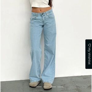 NWT!!!MOTEL ROCKS Low Rise Parallel Jeans In Light Wash Blue
